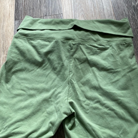 AERIE Matcha‎ Green Flare Leg Cotton Low Rise Y2K Retro Yoga Pilates Pants Large - Picture 5 of 5